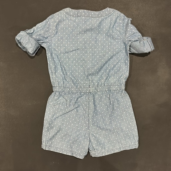 LAST CHANCE - Carter Denim Polka Dot Jumpsuit 9 months - Picture 2 of 5